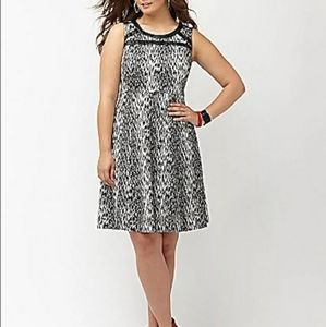 Lane Bryant Sleeveless Black & Gray Leopard Dress